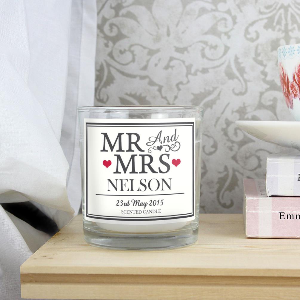 Personalised Mr & Mrs Scented Jar Candle Extra Image 1